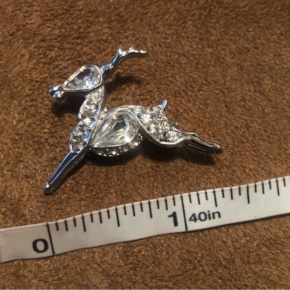 Vintage Crystal Reindeer Brooch - Picture 2 of 3